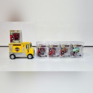 Deadpool Funko Bitty Pop Set of 5 Figures & Truck Tourist Deadpool Included